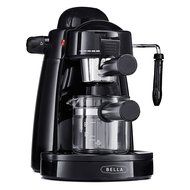 BELLA Personal Espresso Maker with Built-in Steam Wand and 5 Bar Pressure, black N4