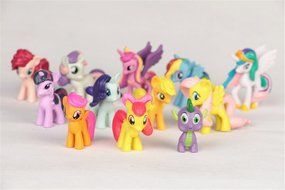 OliaDesign 12 Piece Little Pony PVC Toy Cake Topper Twilight Sparkle Figure Set, Multicolor N2