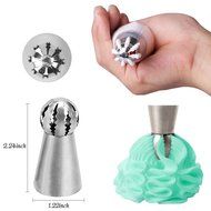 Russian Ball Tips, MCIRCO Cake Decorating Supplies 8-piece Stainless Steel Piping Tips Icing Tips Cookies Macaron... N8