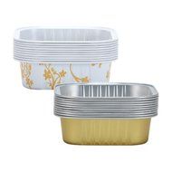 Hanna K. Signature 15005 Square Aluminum Baking Pans, 2 3/4", Gold