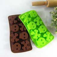Always Your Chef 8 Cavities Skull Bone Shaped Silicone Candy Making Molds Chocolate Ice Cube Trays DIY Molds,Green N3