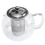 Glass Teapot By Kitchen Temptations - Microwavable and Stove top Tea Kettle and Tea Pot Strainer With Stainless... N6
