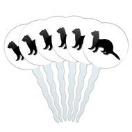 Set of 6 Cupcake Picks Toppers Decoration Animals - Sloth Face N28