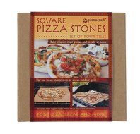 Pizzacraft PC0103 7.5" Square Cordierite Mini Baking/Pizza Stones, Set of 4 N3