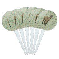 Set of 6 Cupcake Picks Toppers Decoration Animals - Sloth Face N34