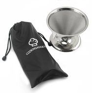 CookinGadgets Manual Ceramic Burr Coffee Grinder &amp; Paperless Pour Over Coffee Dripper Set | Stainless Steel N2