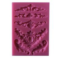 LYNCH Embroidered Art Deco Silicone Mold Sugar Craft DIY Gum Paste Baking Tools,Pink N2