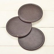 Figella Set of 6pcs Round Coffee Cup Mat PU Leather Placemat Coasters Cup Mats with Holder for Home Decoration... N6
