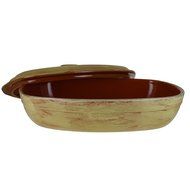 French Home 3.75-quart Saffron Yellow Stoneware Roaster with Lid N3