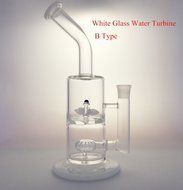 Glass Water Turbine Whirlpool Pipe 18mm Female Joint Showerhead (11.4&#039;&#039; Height, White B Type) N2