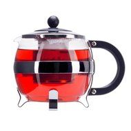 Stunning Glass Globe Teapot with Cozy Warmer, Borosilicate Glass, Beautiful Chrome Finish Tea Kettle &ndash; 9cm Stainless... N4