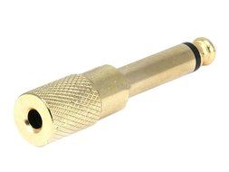 Monoprice Metal 6.35mm (1/4 Inch) Mono Plug to 3.5mm Mono Jack Adaptor - Gold Plated.