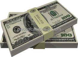 1/4 Sheet ~ Casino Hundred Dollar Bills Birthday ~ Edible Image Cake/Cupcake Topper!!!