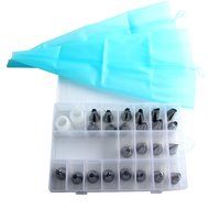 29 in 1 Piece Cake Decorating Tips Kits,Sun Cling Stainless Steel Icing Tip Set Tools Includes 2 Reusable 12in... N4