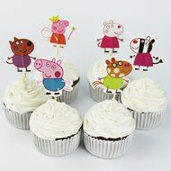 Winrase&reg; Pack of 24 Cute Peppa Pig Kids Party Decoration Paper Cupcake Toppers (Peppa Pig) N7