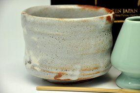 Japanese Mino Yaki ware Matcha Bowl And Tea Ceremony Set Green Tea 10.5 / 10.5 / 8.5cm (4.1 / 4.1 / 3.3inch)[7372] N7