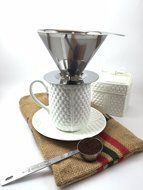 Stainless Steel Pour Over Coffee Dripper and Maker - Reusable Permanent Cone including 1 tablespoon measuring... N3