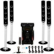 Acoustic Audio AAT1000 Tower 5.1 Speaker System with USB Bluetooth Mic and 5 Extension Cables