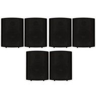 Theater Solutions TS425ODB Indoor or Outdoor Speakers Weatherproof Mountable Black 3 Pair Pack