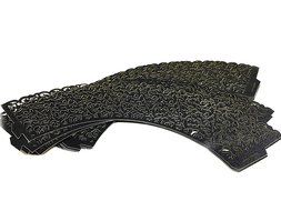 Yansanido 100 set pink Filigree Artistic Bake Little Vine Lace Laser Cut Cupcake Wrapper Cup Muffin Case Trays... N19