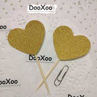 DOOXOO 2&quot; Cupcake Topper Heart Cupcake Toppers Wedding Cupcake Toppers, Bridal Shower Cupcake Toppers Valentine&#039;s... N2