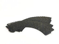 Yansanido 100 set pink Filigree Artistic Bake Little Vine Lace Laser Cut Cupcake Wrapper Cup Muffin Case Trays... N20