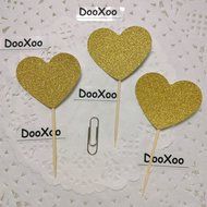 DOOXOO 2&quot; Cupcake Topper Heart Cupcake Toppers Wedding Cupcake Toppers, Bridal Shower Cupcake Toppers Valentine&#039;s... N3