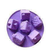 Silicone 6 Slot Cake Gingerbread House Shape DIY Cake Muffin Bread Baking Mold Mould Pan Tray Bakeware Tool (Pink) N9