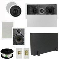 Theater Solutions 5.1 Home Theater 4 Speakers Set with Center, 8" Powered Sub and More TS5C6WL51SET1