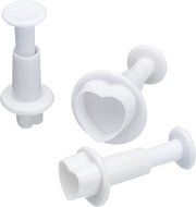 Set Of 3 Heart Themed Plunger Fondant Cutters Icing Cake Decorative Cutters