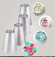 Russian piping tips 14 pc set- cake/cupcake decorating icing tips-12 piece large stainless steel nozzles-1 color...