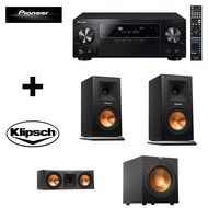 Pioneer VSX-1124 7.2-Channel Network A/V Receiver (Black) + Pair Klipsch Reference Premiere 150 Monitor Speaker...