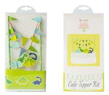 Cute Animals Zoo Dinosaur Cake Bunting Toppers Flag Banner Picks Wrap Decorating Kit for Children Kids Birthdays... N4