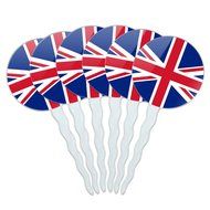 Set of 6 Cupcake Picks Toppers Decoration Country National Flag T-Z - Turkey National Country Flag N16