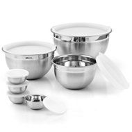 14-Piece Stainless Steel Mixing Bowl Set with Sunk-in Lid N3