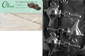 Cybrtrayd 45St50-M118 Magical Lamp Lolly Miscellaneous Chocolate Candy Mold with 50 Cybrtrayd 4.5-Inch Lollipop...