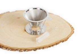 Pour Over Coffee Filter - LC - Reusable - Permanent 18/8 Stainless Steel Pour Over Dripper - with BONUS Declogging... N4