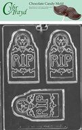 Cybrtrayd H171 RIP Tombstone Bar Chocolate Candy Mold with Exclusive Cybrtrayd Copyrighted Chocolate Molding Instructions
