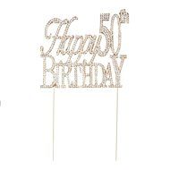 50 Cake Topper for 50th Birthday or Anniversary Gold Party Supplies and Decoration Ideas (Gold) N17
