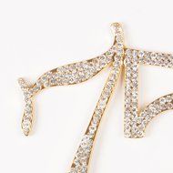 75 Cake Topper for 75th Birthday or Anniversary Crystal Rhinestone Number Decoration (Silver) N10