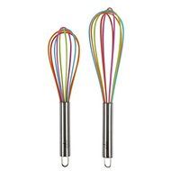Core Kitchen Stainless Steel &amp; Silicone 2pc Whisk Set - Rainbow