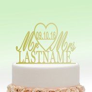 ivisi Wedding Cake Toppers Personalized Mr And Mrs (Design1) N2