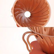 Diguo Coffee Dripper Cone Dripper Hand Drip Coffee V60 02 Filter, 2 Cups (Rose Gold) N2