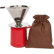 Coffee Dripper - Pour Over Pro Coffee Maker - Stainless Steel Reusable Paperless Coffee Filter with Burlap Coffee...