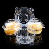 UR Bakeware 100Pcs Round Clear Cupcake Muffin Cookie Food Box Holder Container N4