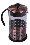 Gourmet 1 Liter Matte Copper French Press Coffee Brewer with Woven Design N2