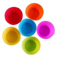 Fanhome Muffin Baking Cups Molds Cupcake Liners Reusable Silicone (24 Pack, 6 Colors) N4