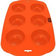 Silicone Donut Maker Baking Pan Tray - 6 Holes - Pure Food Grade Premium Non-Stick Silicon - Orange - Bake Like... N2