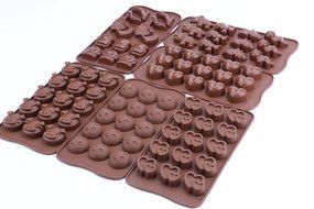 Tosnail 6pc Candy Molds, Chocolate Molds, Silicone Molds, Soap Molds, Silicone Baking Molds - 6pc Value Set N2