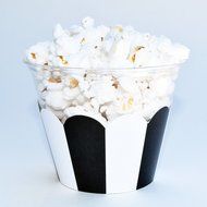 Vegas Casino Cupcake Wrappers, Black and White Striped, Confetti Couture Party Supplies, 36 Wraps N5